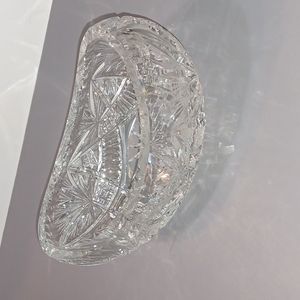 HTF Elegant Hand Cut Lead Crystal Boat, Lovely Gift!